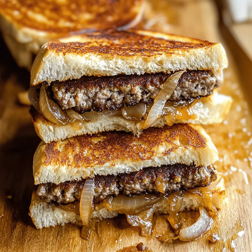 Experience the ultimate comfort food with these delicious Patty Melts featuring sweet caramelized onions! Perfectly grilled patties are layered with melted cheese and rich onions, all sandwiched between crispy, buttery bread. Ideal for a cozy dinner or casual get-together, this recipe is a must-save for those who love hearty flavors!