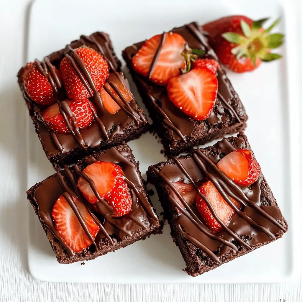 These Chocolate Covered Strawberry Brownies are a delightful treat that combines rich chocolate flavor with fresh strawberries! Perfect for special occasions or a sweet everyday dessert, these brownies are fudgy, indulgent, and topped with a creamy chocolate ganache and juicy strawberries. Save this recipe for your next gathering or when you're in the mood for a delicious chocolatey snack!