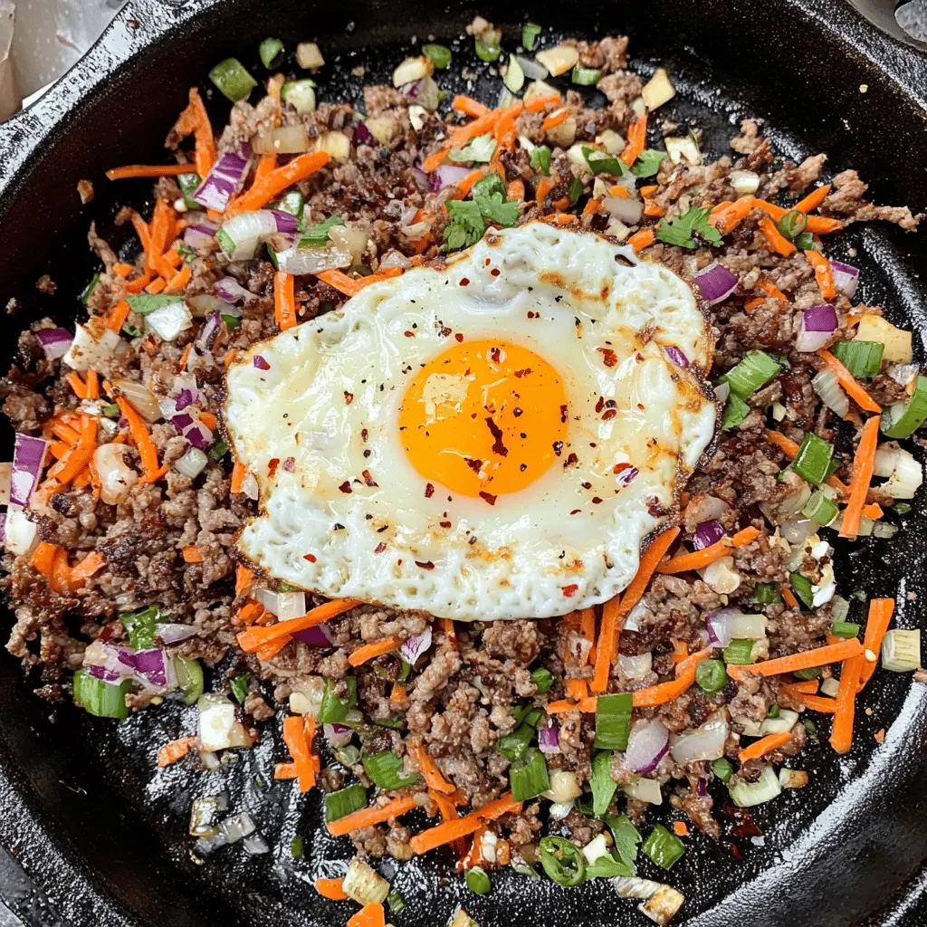 Get ready to enjoy a tasty and easy dinner with Eggroll in a Bowl made on the Blackstone Griddle! This recipe features savory ground pork, fresh veggies, and delicious soy sauce, all coming together for a quick meal you can whip up in no time. Perfect for weeknight dinners or meal prep. Save this recipe for a flavorful dish that everyone will love!