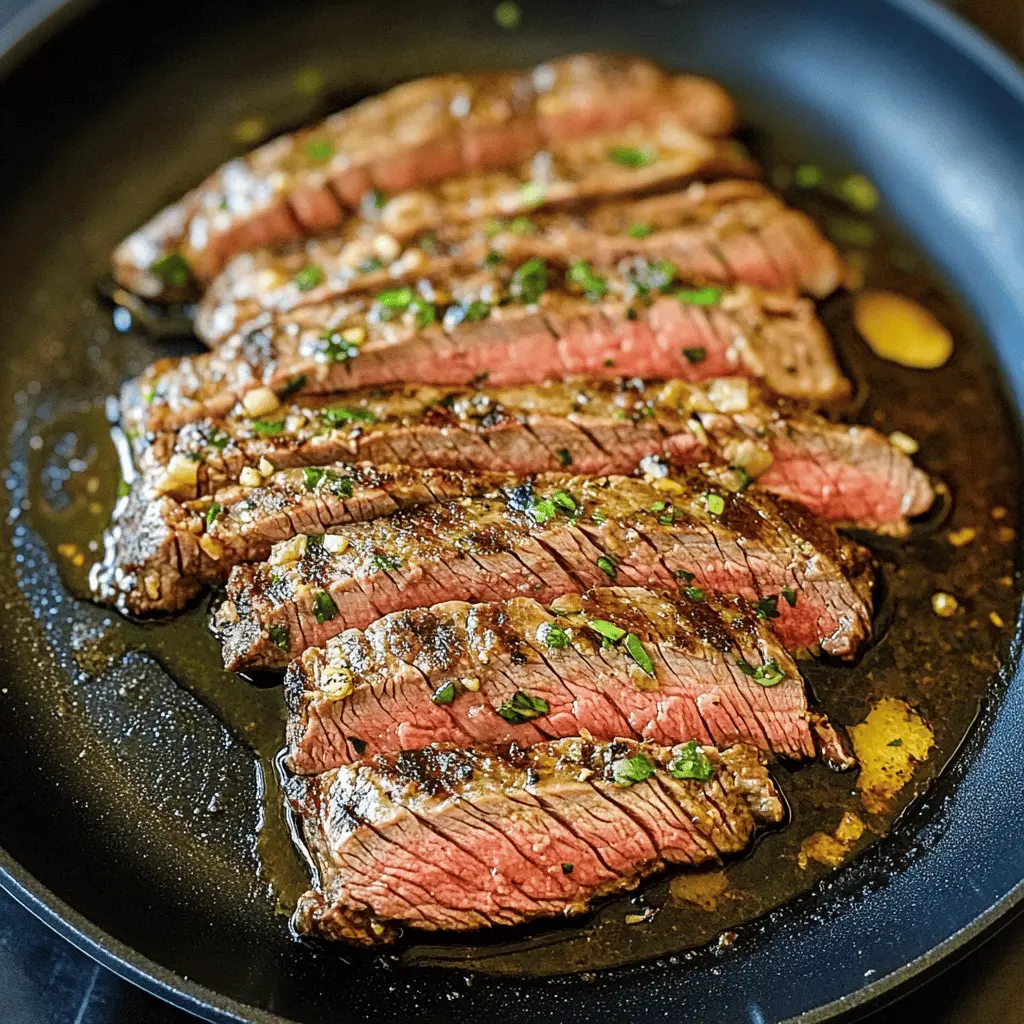Looking for a delicious way to enjoy flank steak? This easy Garlic Butter Skillet Flank Steak recipe combines tender marinated beef with rich garlic butter for a dish that's bursting with flavor! Perfect for weeknight dinners or special occasions, it's sure to impress everyone at your table. Save this recipe to try it out for your next family feast!