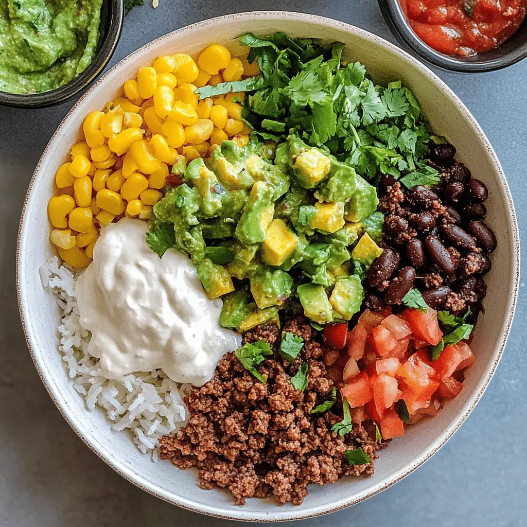 Looking for a quick and tasty meal? This Ground Beef Burrito Bowl is packed with flavor and features hearty ground beef, fresh veggies, and zesty spices all in one delicious bowl! Perfect for busy weeknights or meal prep, you'll want to save this recipe for easy dinners. Enjoy it with your favorite toppings—let’s make mealtime fun!