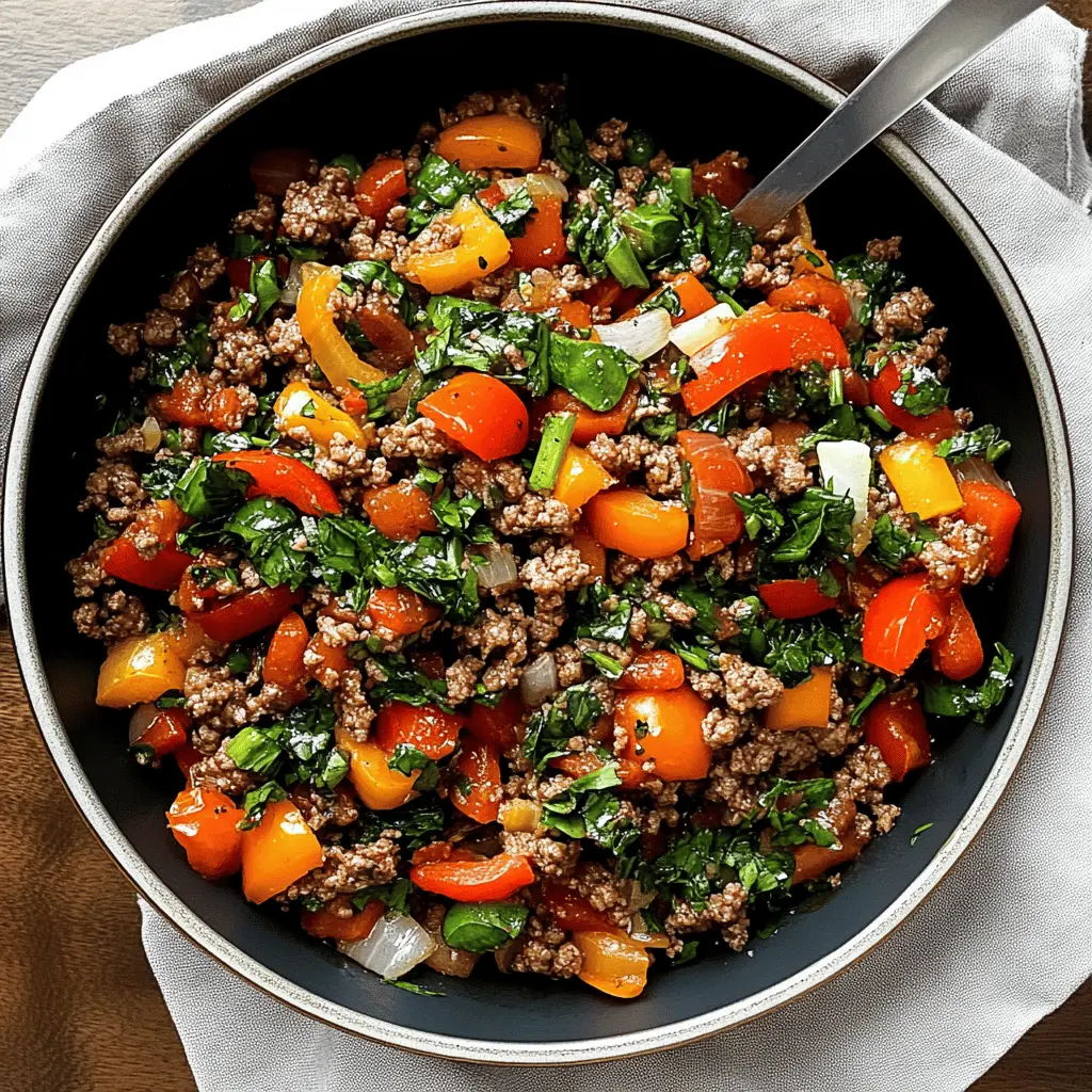 This Mediterranean Ground Beef Stir Fry brings together vibrant flavors with seasoned ground beef, bell peppers, and zucchini for a satisfying dish. It's perfect for quick weeknight dinners or meal prep! Save this recipe to enjoy a delicious taste of the Mediterranean any time. Perfect for serving over rice or with your favorite bread!