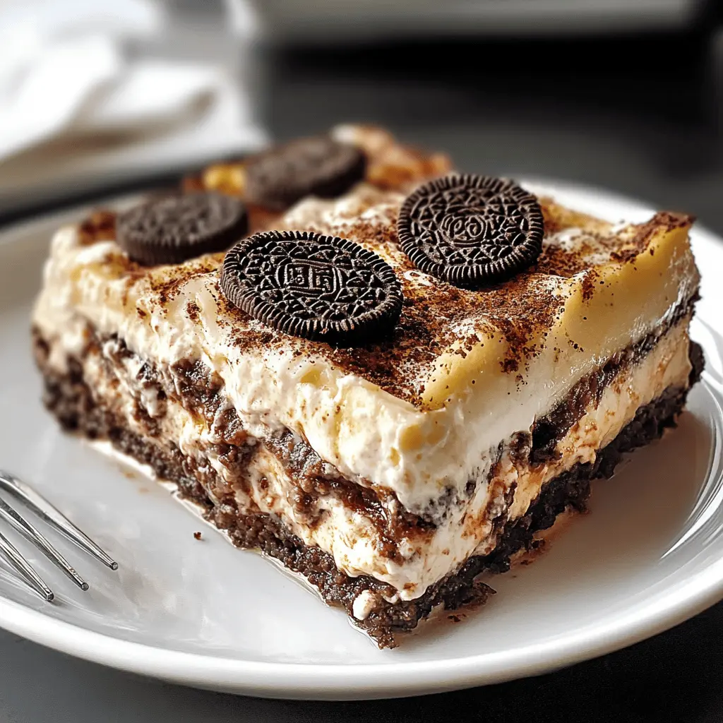 Layered with creamy goodness and crumbled Oreo cookies, this Oreo Lasagna is a dessert dream come true! Perfect for parties or a sweet treat after dinner, it features a delightful mix of chocolate and vanilla flavors that everyone will love. Save this recipe for your next gathering and impress your friends and family with this no-bake delight!