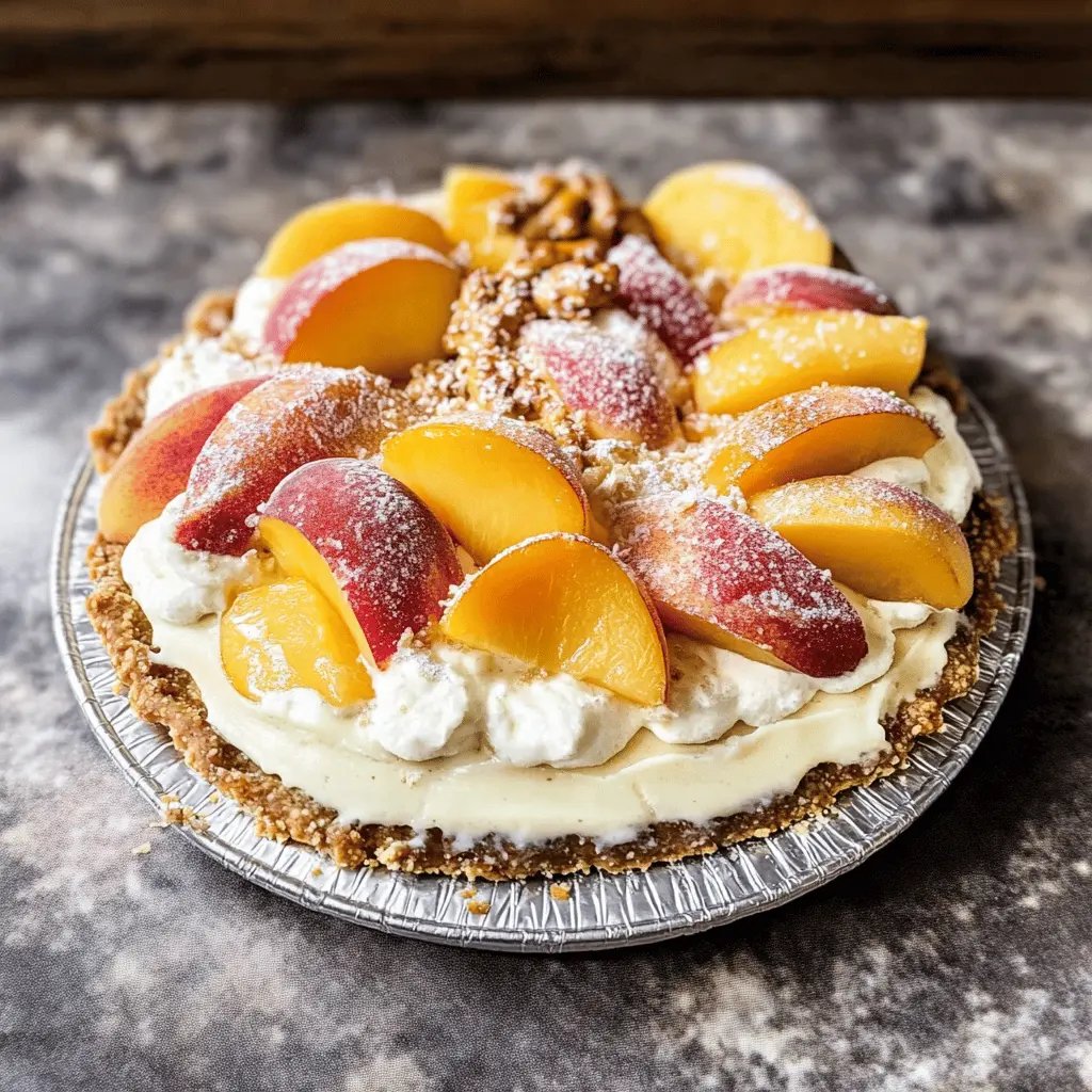 Get ready for a delicious twist on dessert with this Peaches and Cream Pretzel Pie! The perfect combination of sweet peaches, creamy filling, and a crunchy pretzel crust creates a unique flavor experience. Ideal for summer gatherings or a cozy family dinner. Don't forget to save this recipe for your next sweet treat!
