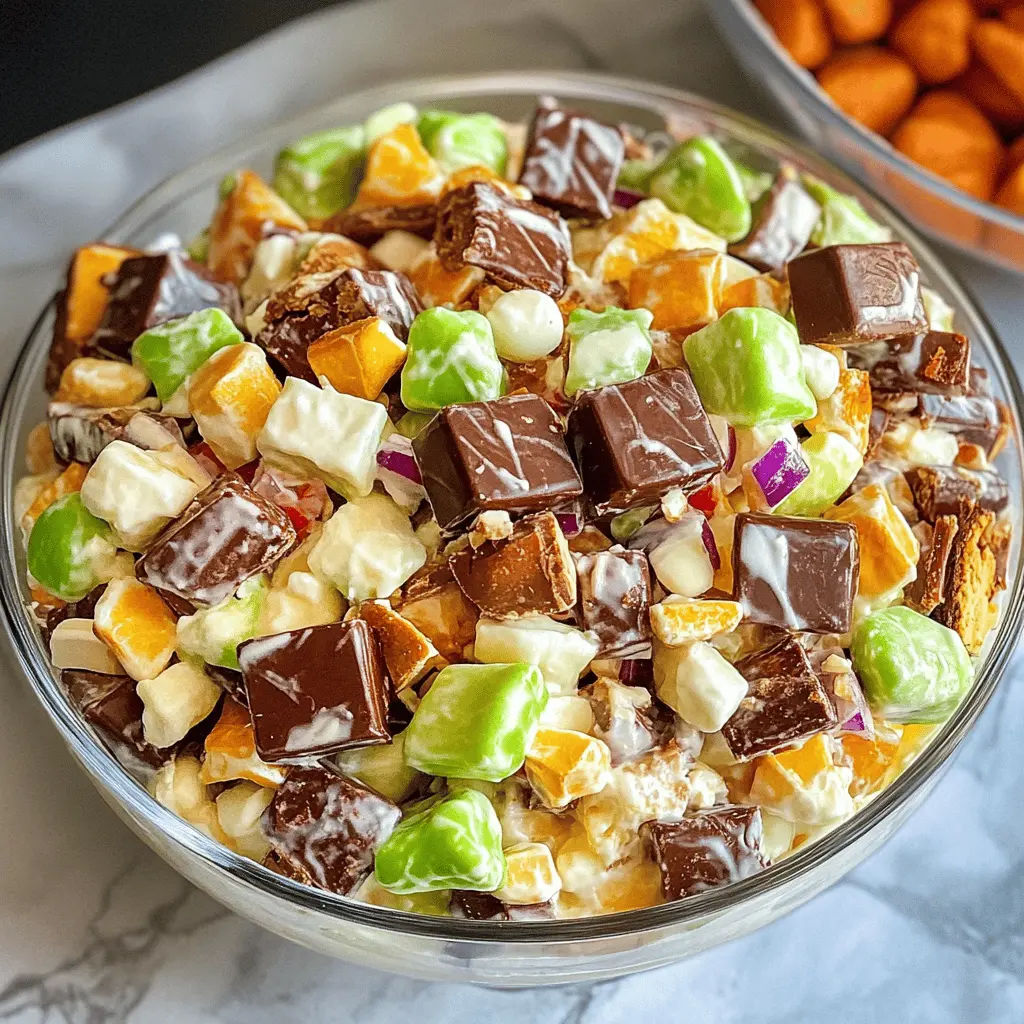 This Snickers Salad is a delightful mix of creaminess and crunch! Made with crisp apples, sweet Snickers bars, and a fluffy whipped topping, it’s the perfect dessert for gatherings or a sweet snack at home. Great for picnics, potlucks, or parties, save this fun recipe for a treat that everyone will love!