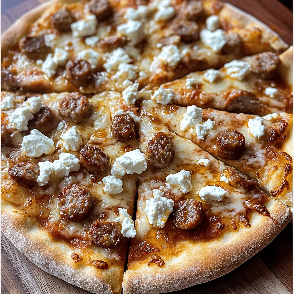 Sweet and Spicy Sausage Pizza with Feta and Honey