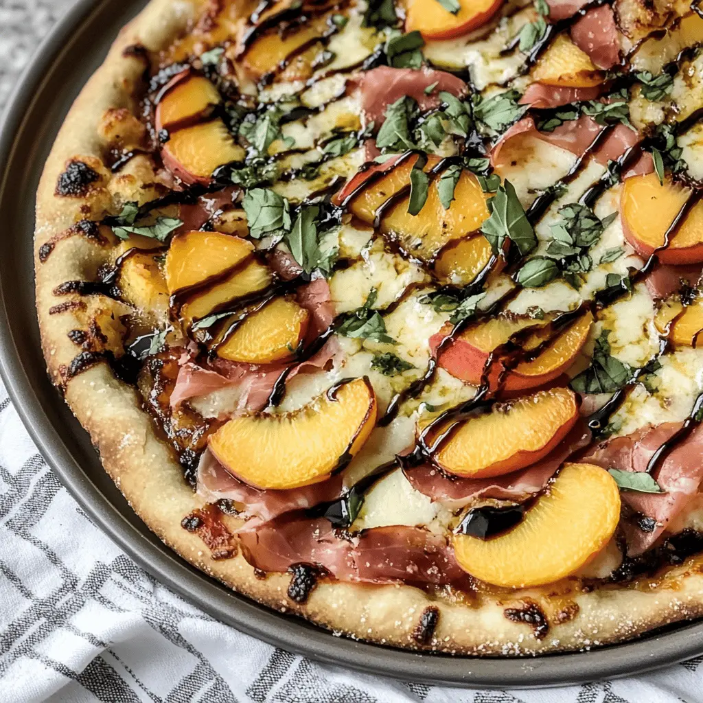 Easy Summer Peach and Prosciutto Pizza with Balsamic Drizzle