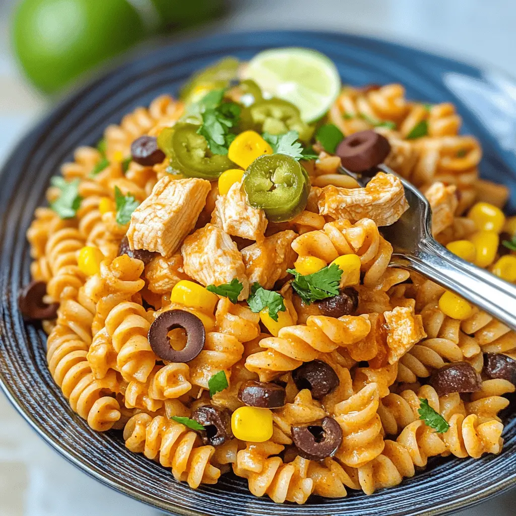 Easy Zesty Chicken Enchilada Pasta Salad