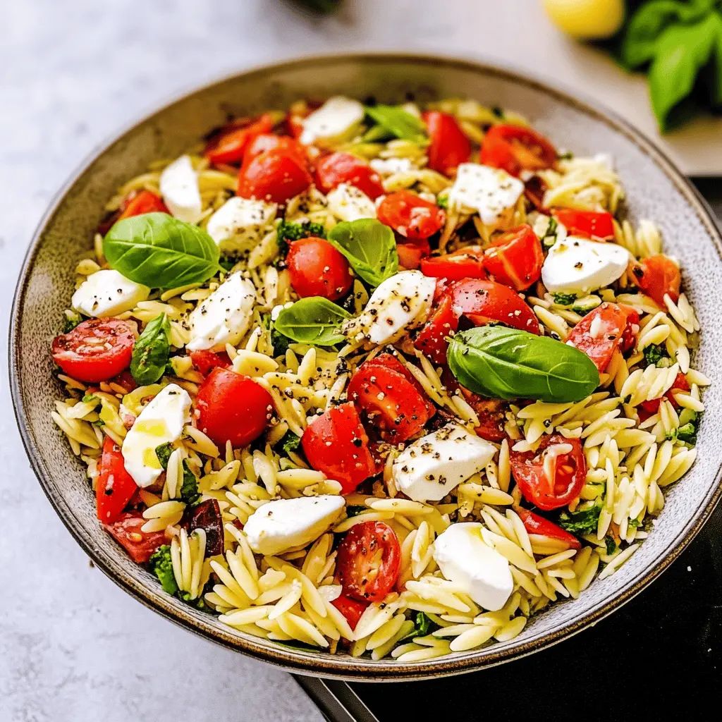 Easy Fresh Orzo Salad with Mozzarella