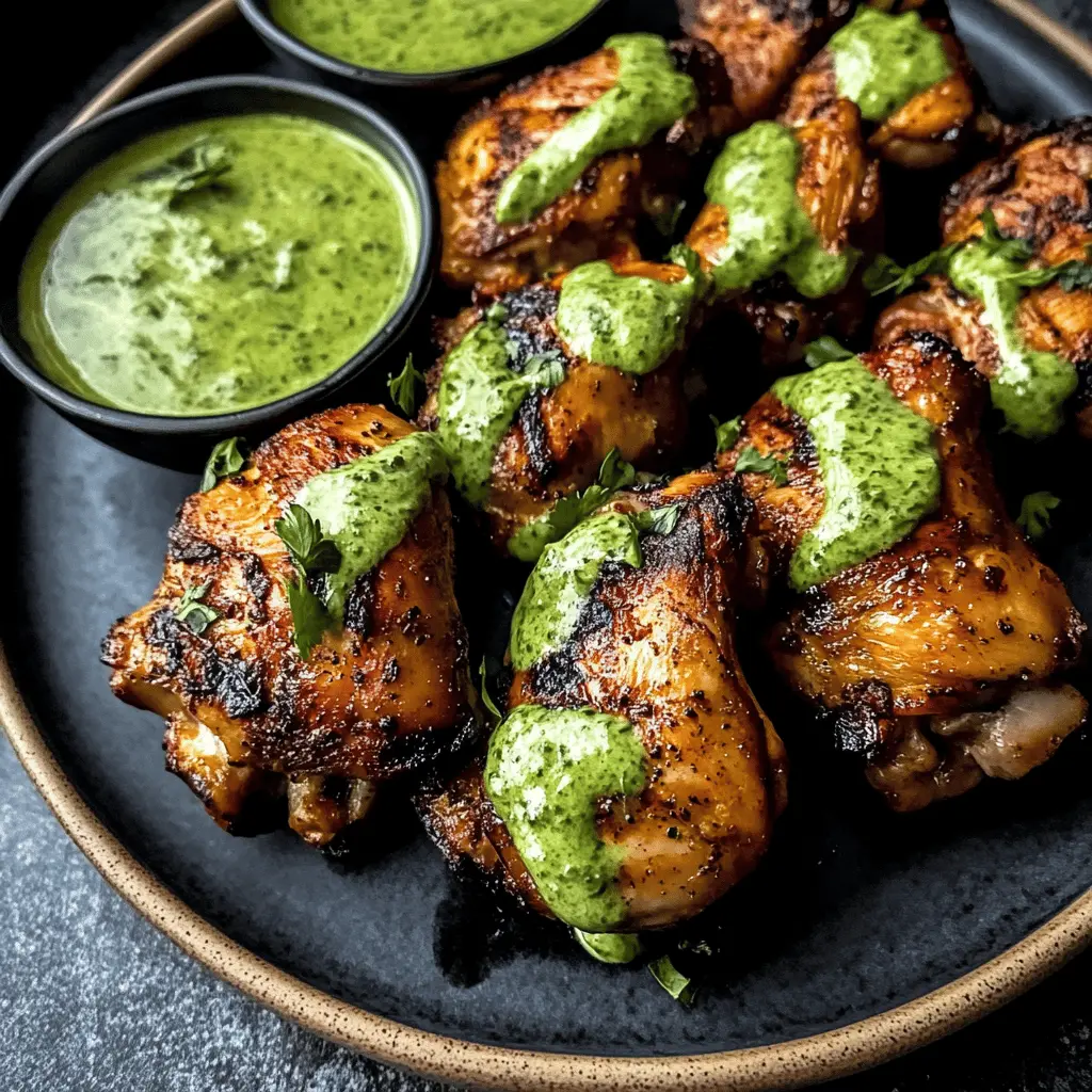Easy Peruvian Grilled Chicken with Creamy Green Sauce