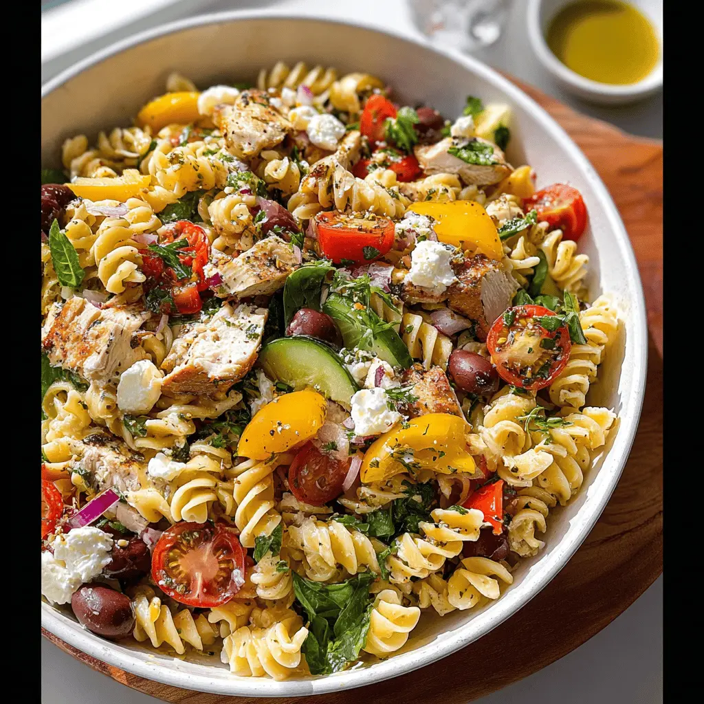 Easy Mediterranean Chicken Pasta Salad Recipe