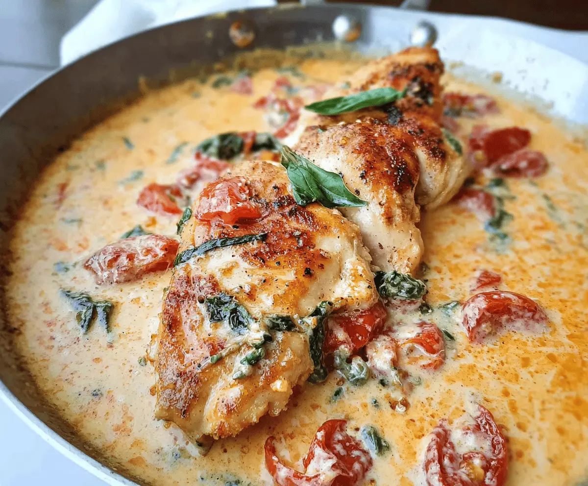 Easy Chicken With Tomato Basil Cream Sauce