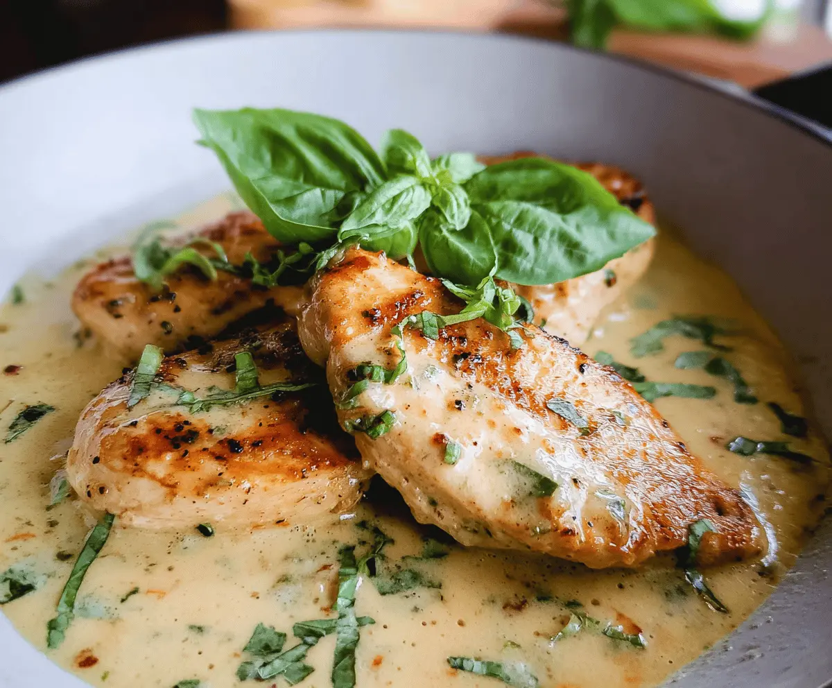 Easy Creamy Basil Chicken Breasts Recipe