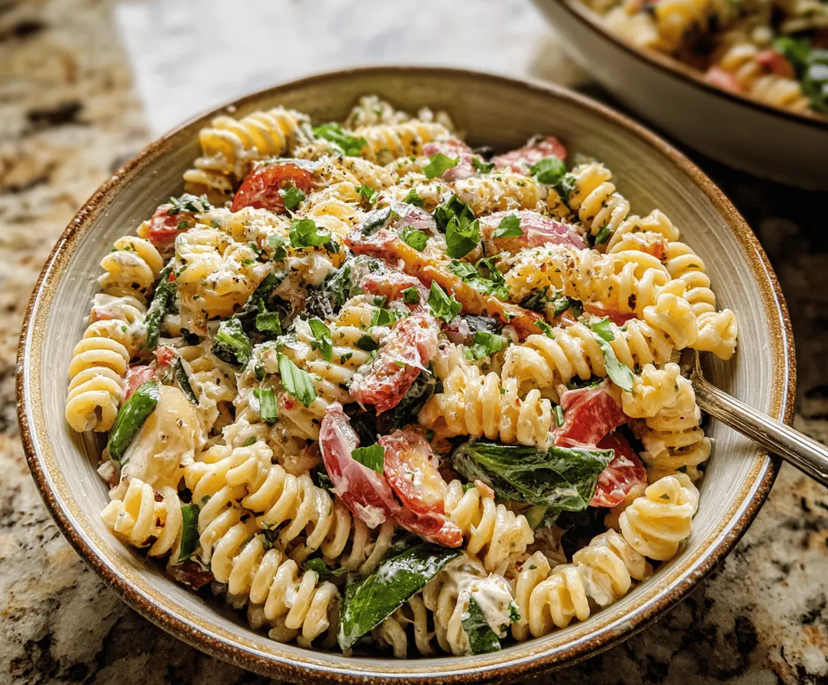 Easy Creamy Italian Pasta Salad Recipe