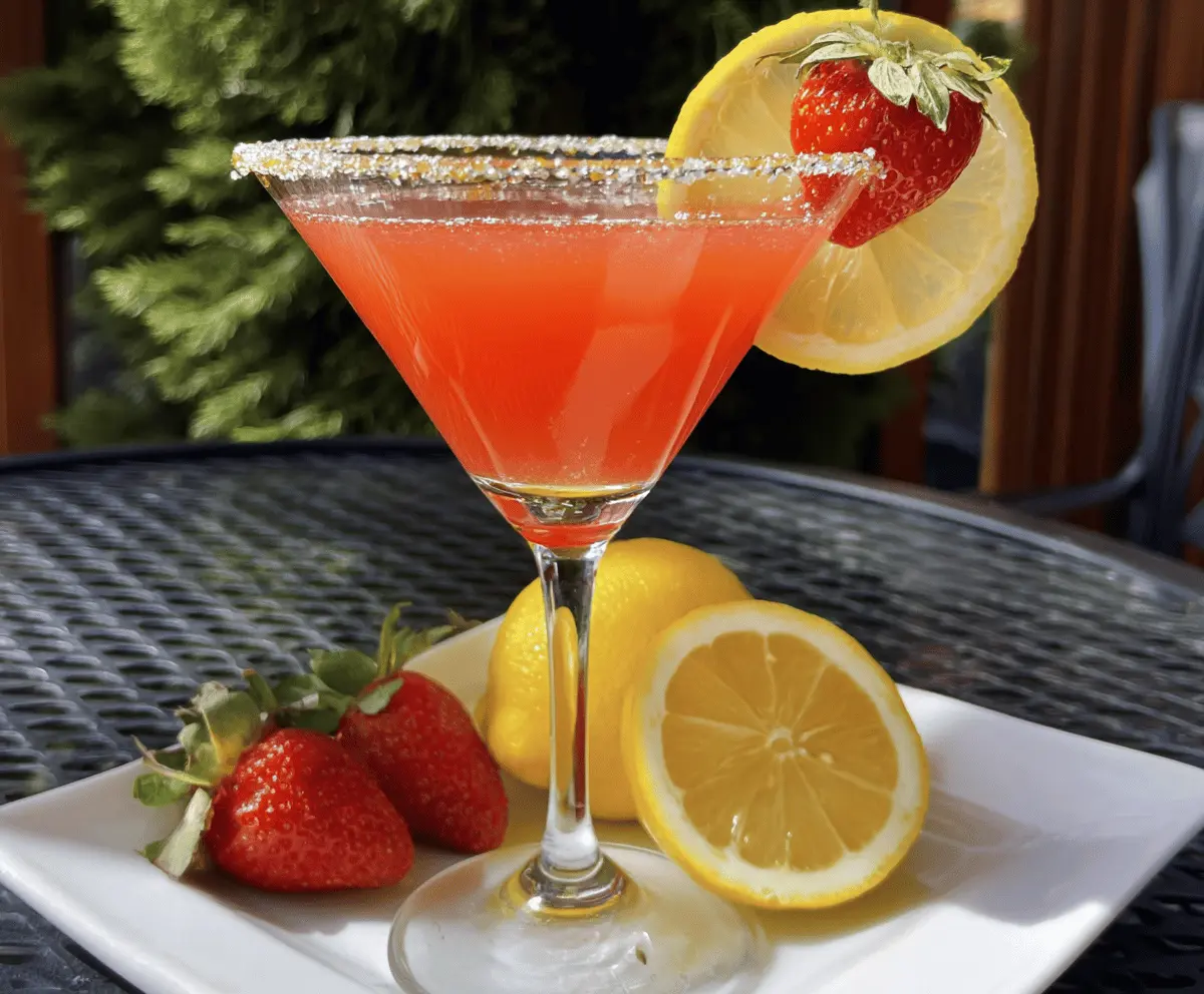 Easy Strawberry Lemon Drop Martini Recipe