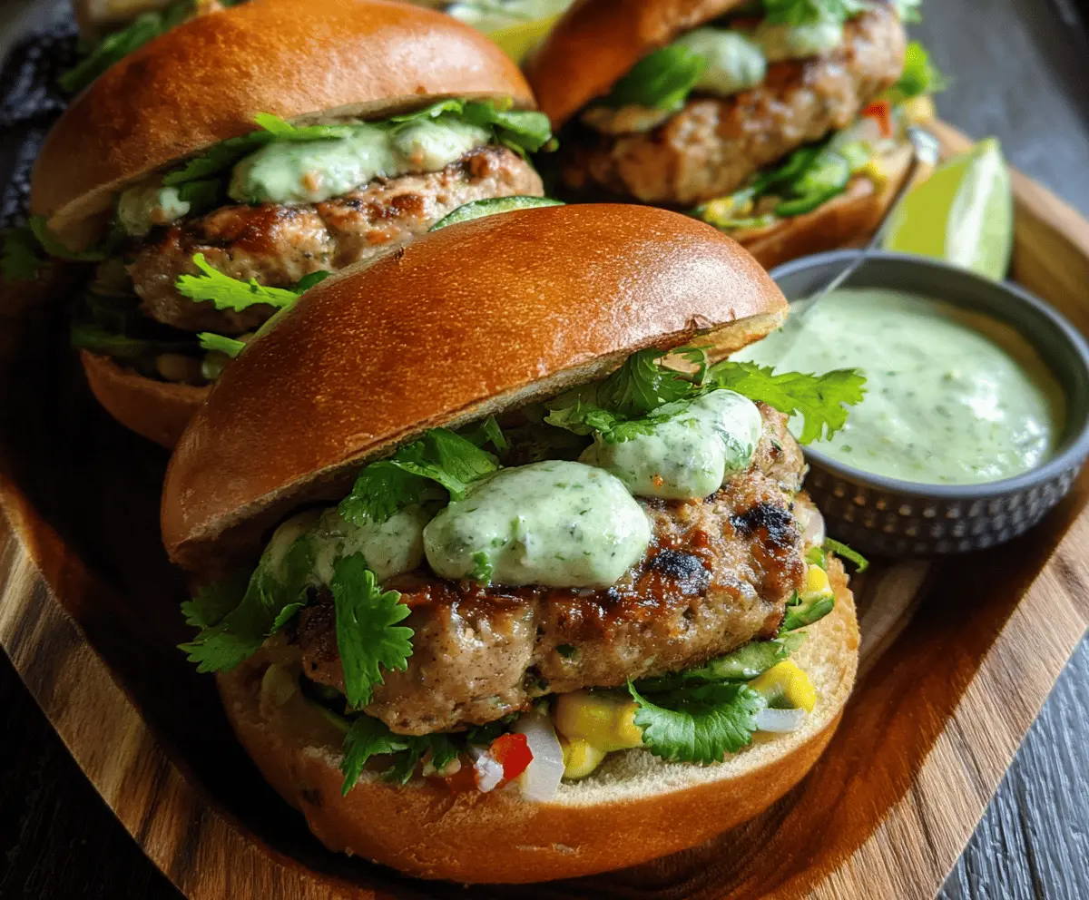 Easy Honey Jalapeño Turkey Burgers with Creamy Avocado Sauce
