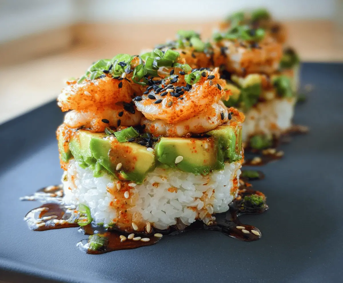 Easy Spicy Shrimp Sushi Stacks Recipe