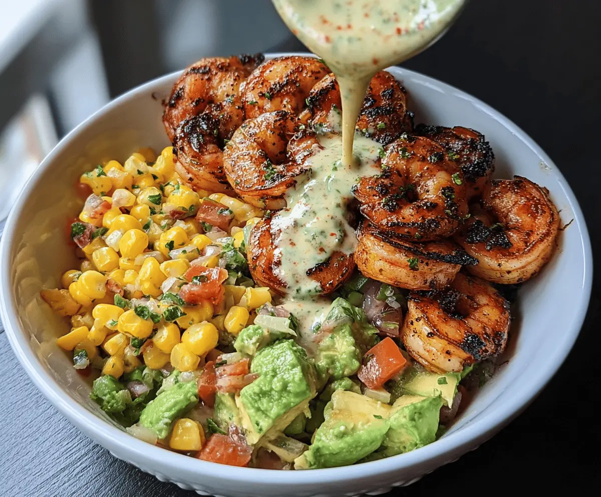 Easy Grilled Shrimp Bowl with Avocado and Corn Salsa