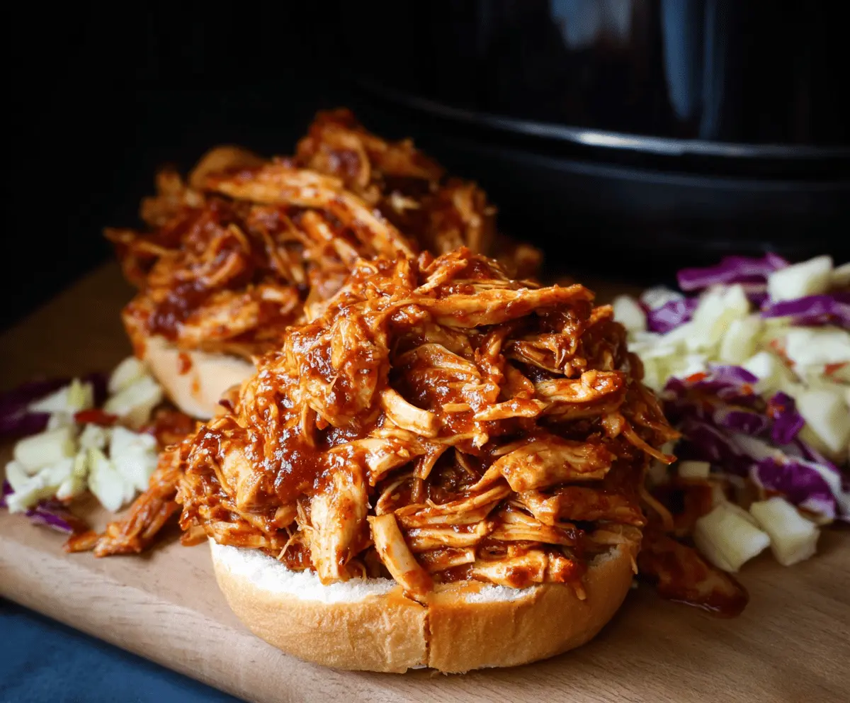 Easy Crockpot BBQ Pulled Chicken Recipe