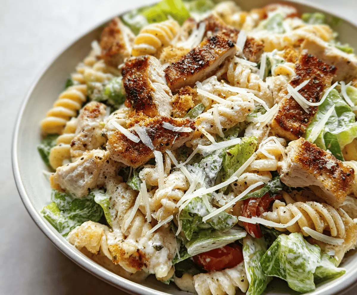 Easy Chicken Caesar Pasta Salad Recipe
