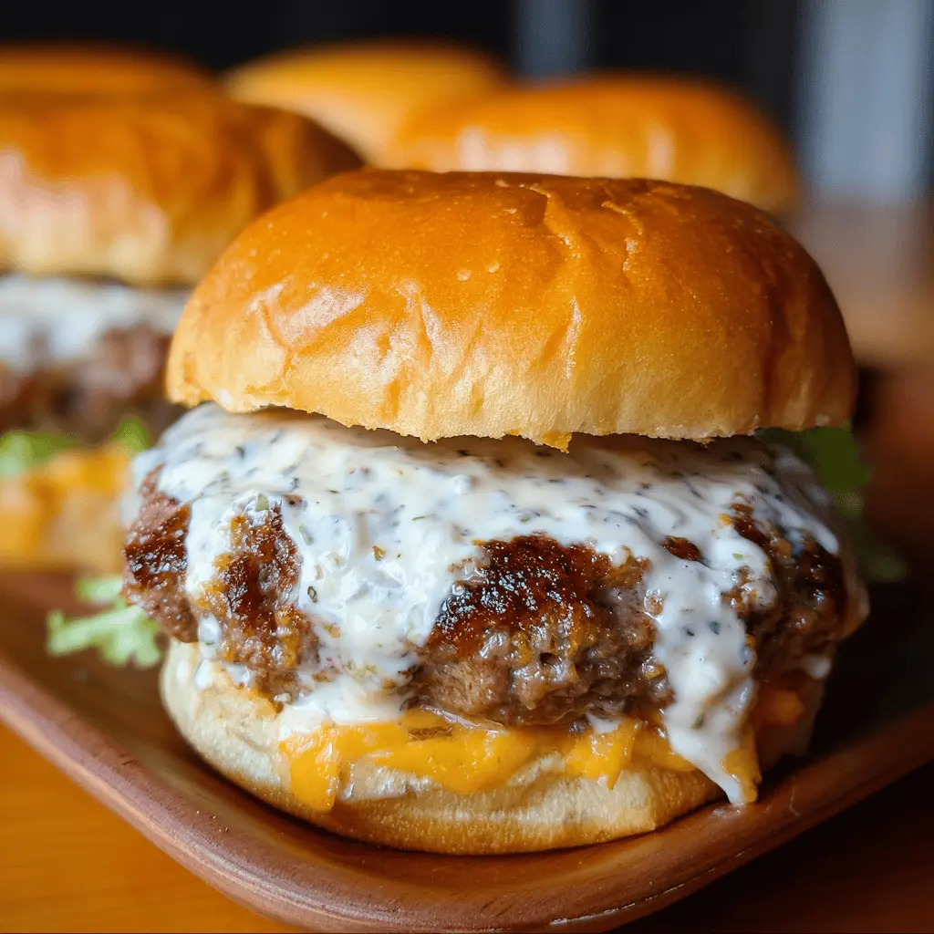 Garlic Overboard Burgers With Creamy Garlic Sauce