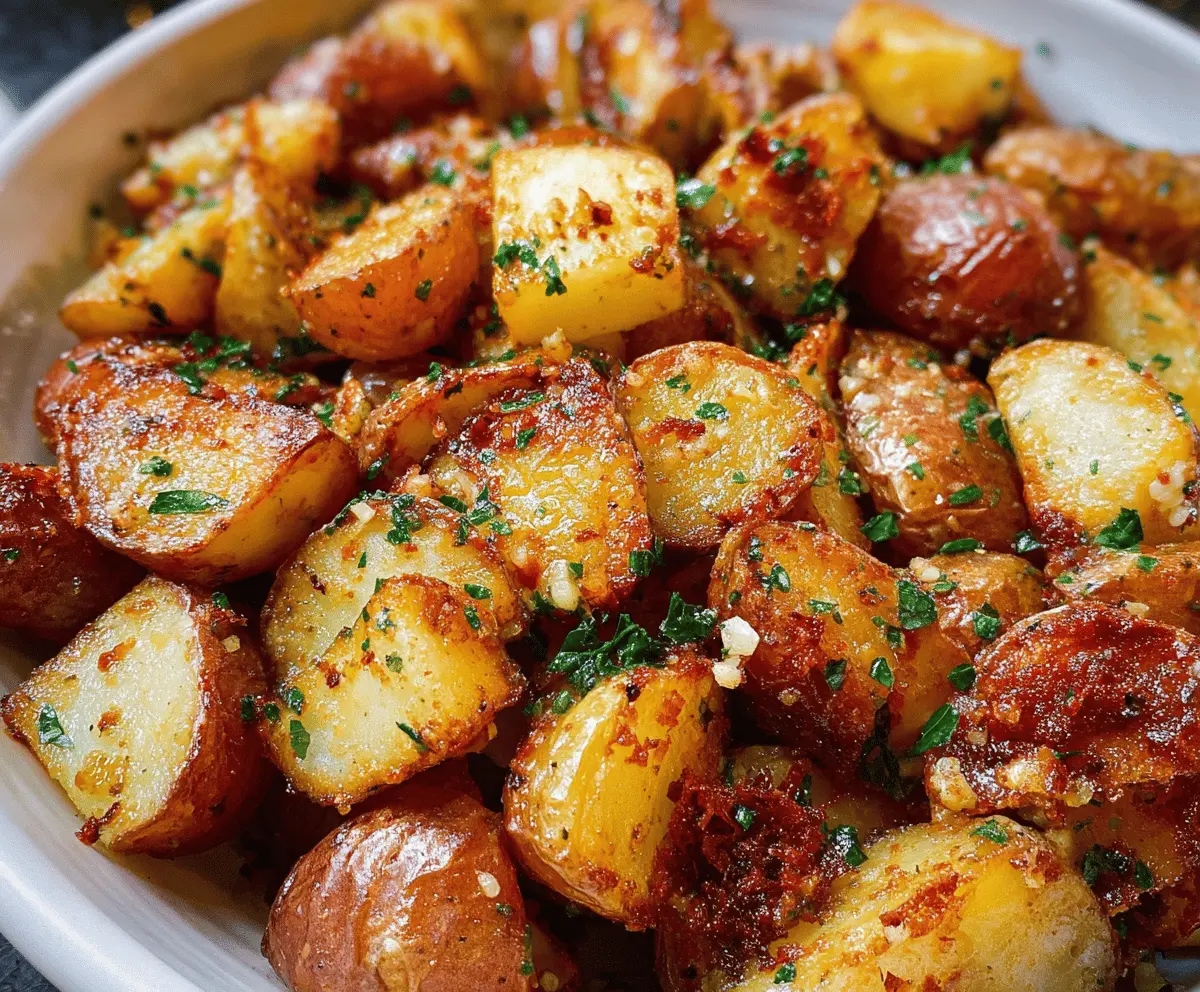Cheesy Roasted Garlic Butter Parmesan Potatoes