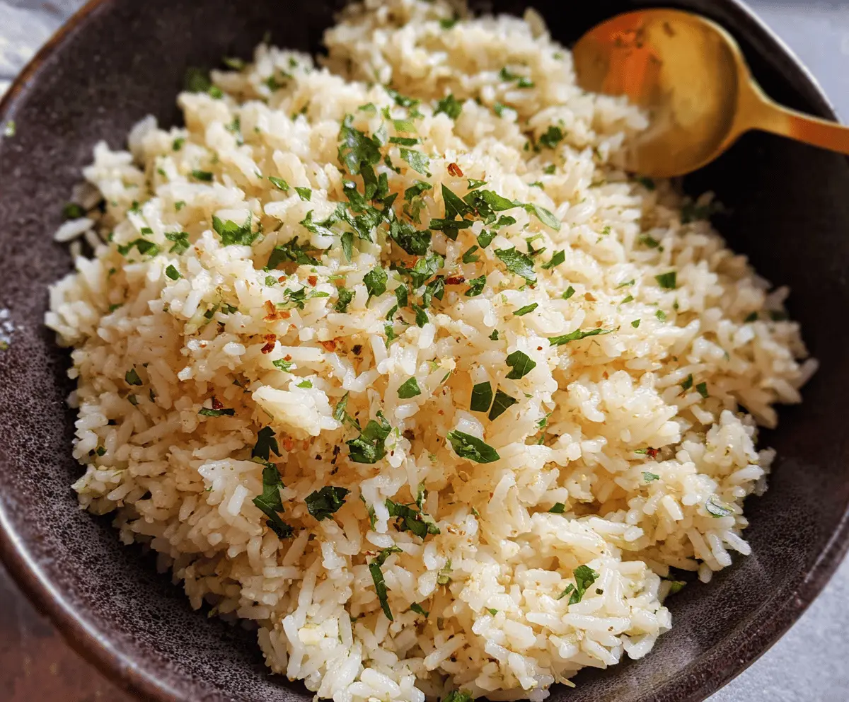 Easy Savory Garlic Butter Rice Recipe