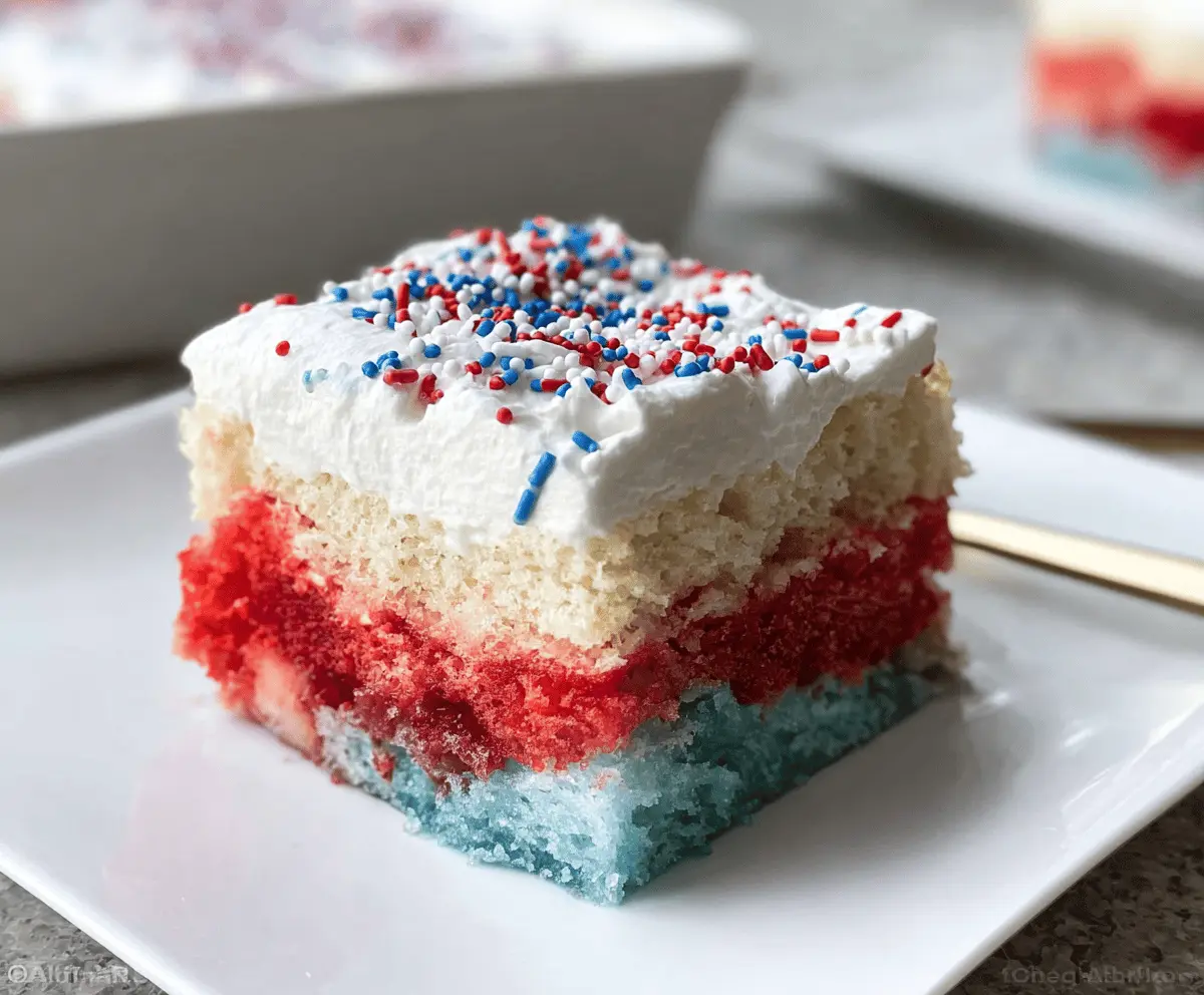 Easy Red White and Blue Poke Cake Recipe