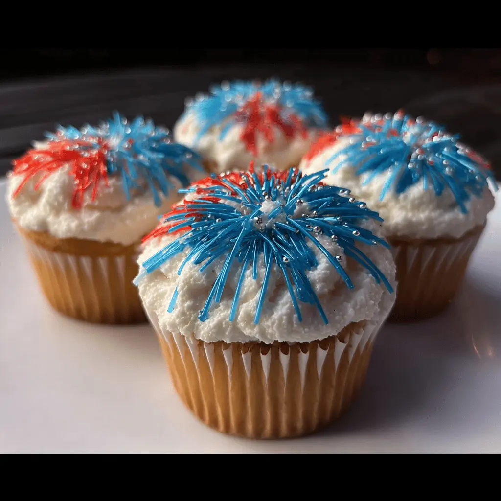 Easy Fireworks Cupcakes for 4th of July Celebration