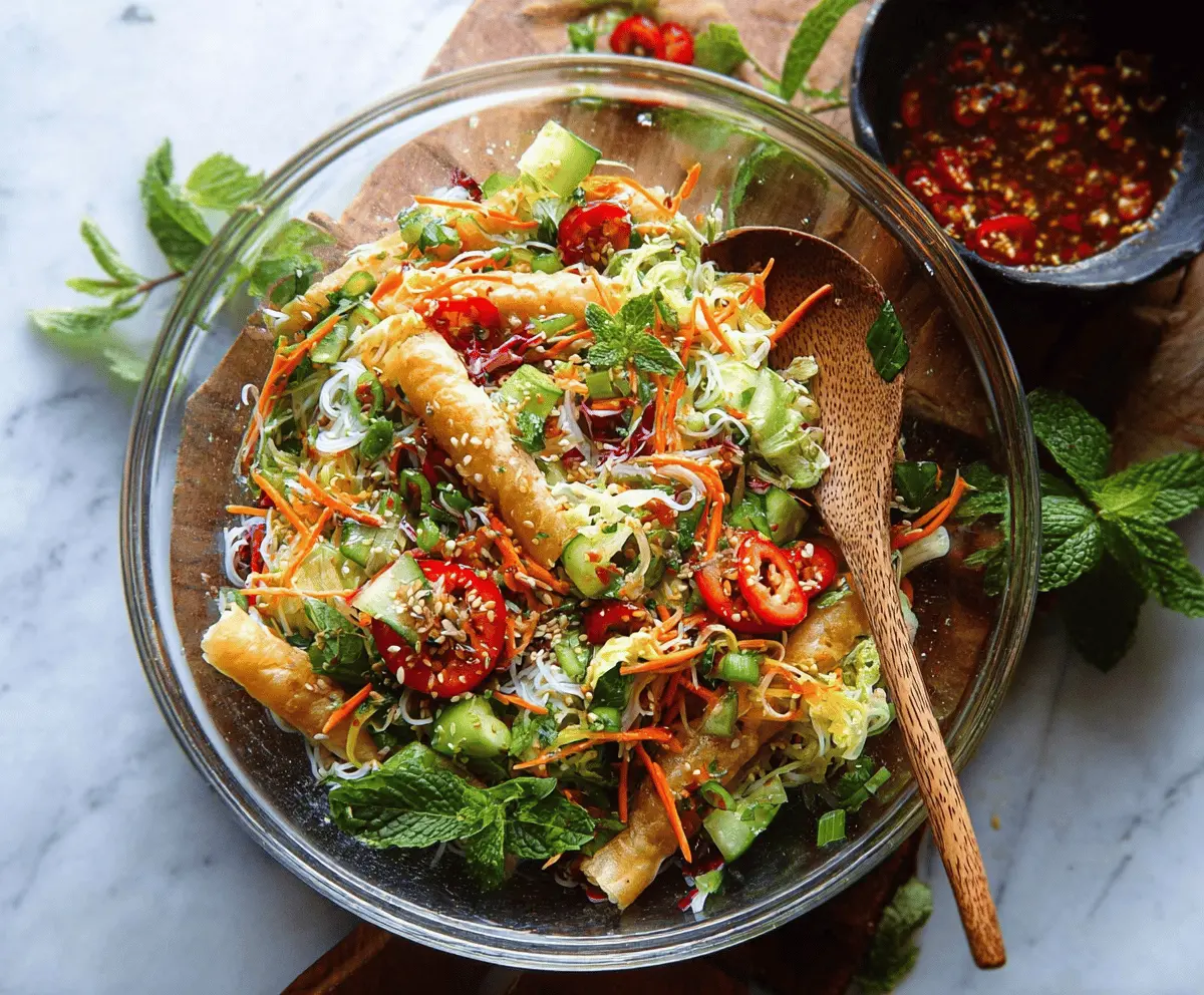 Fresh Spring Roll Salad With Spicy Ginger Dressing