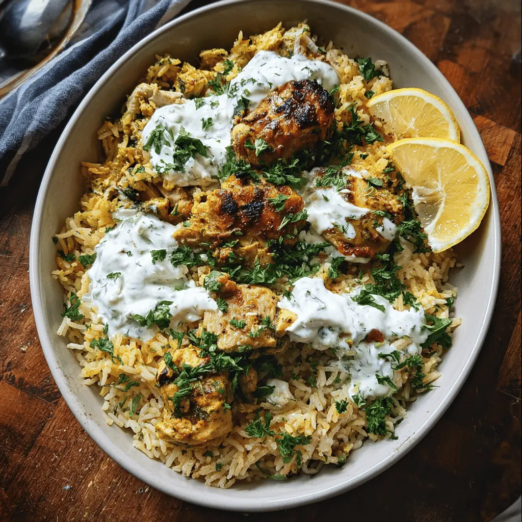 Easy Dump and Bake Chicken Tzatziki Rice Recipe
