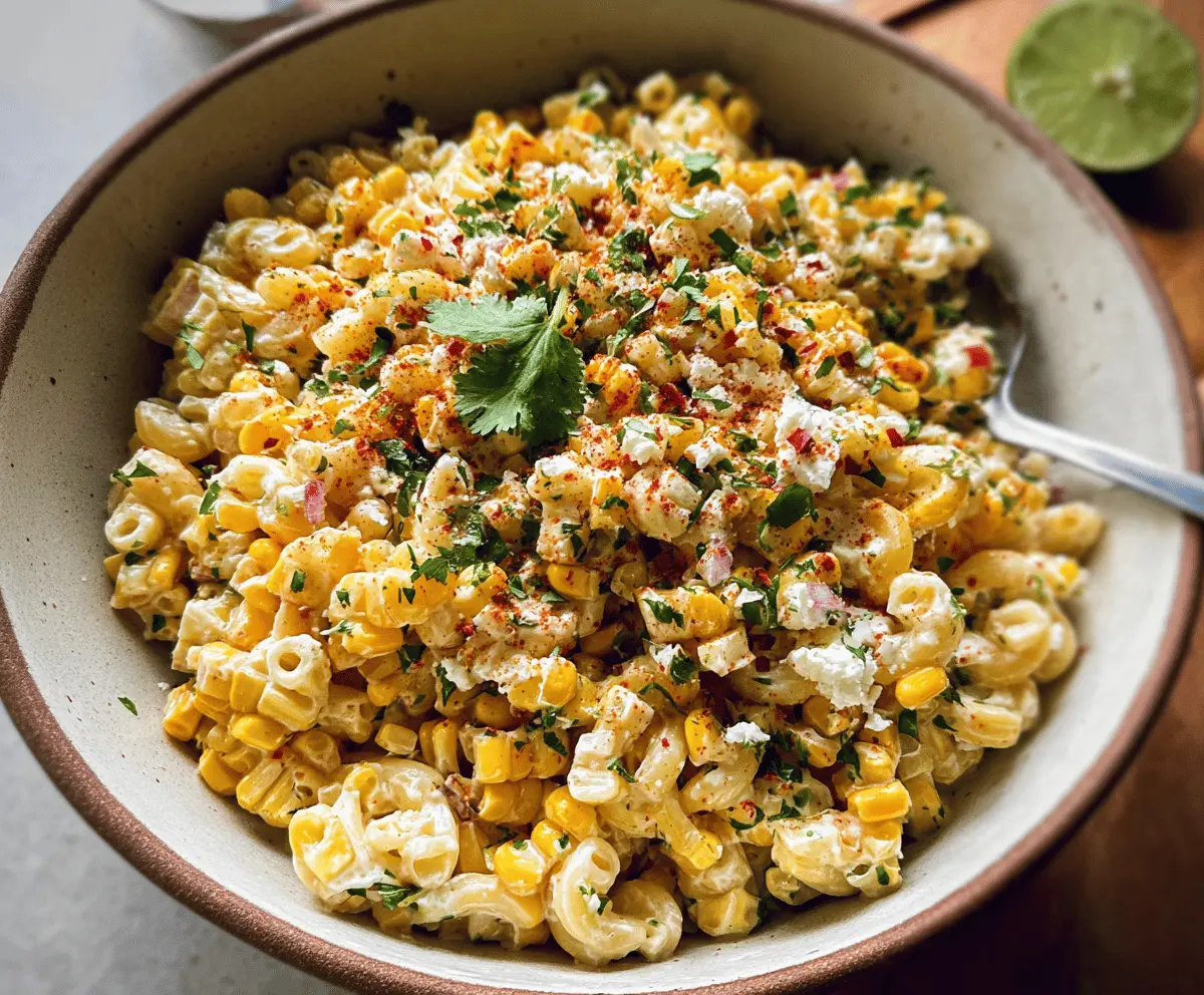 Creamy Mexican Street Corn Pasta Salad Recipe