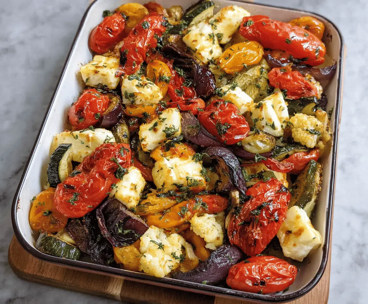 Easy Roasted Mediterranean Vegetables with Cheesy Halloumi