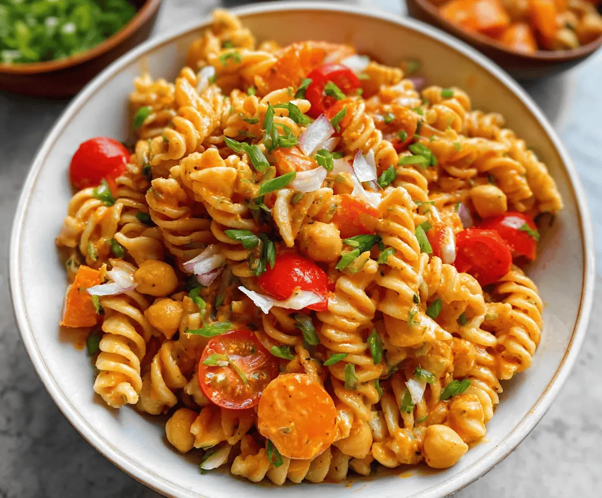 Easy Buffalo Chickpea Pasta Salad Recipe