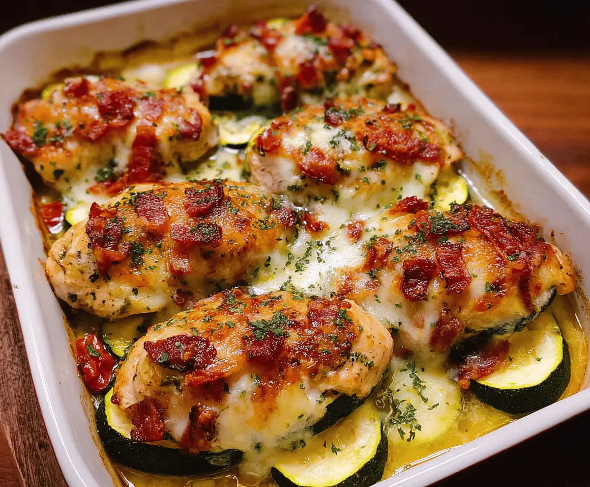 Easy Chicken Zucchini Bake with Bacon
