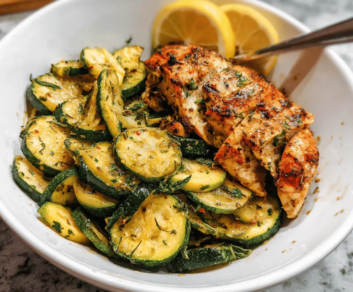 Easy Asado Chicken with Sauteed Lemon Zucchini