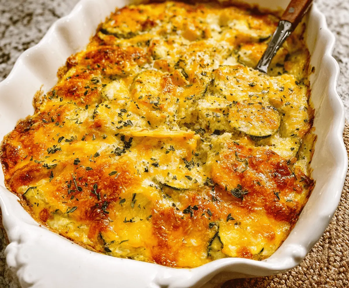 Easy Cheesy Zucchini Squash Casserole Recipe