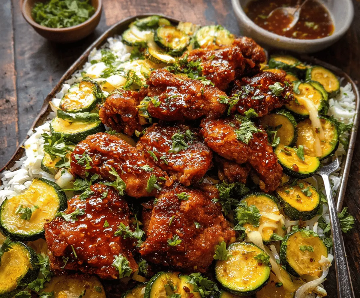 Easy Sheet Pan Hot Honey Garlic Chicken with Zucchini