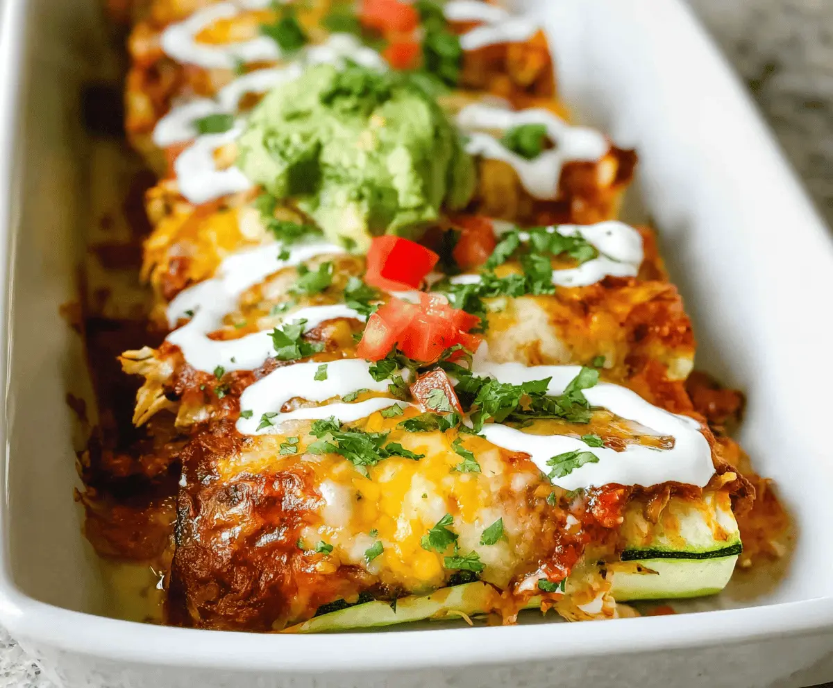 Low Carb Keto Chicken Zucchini Enchiladas Recipe