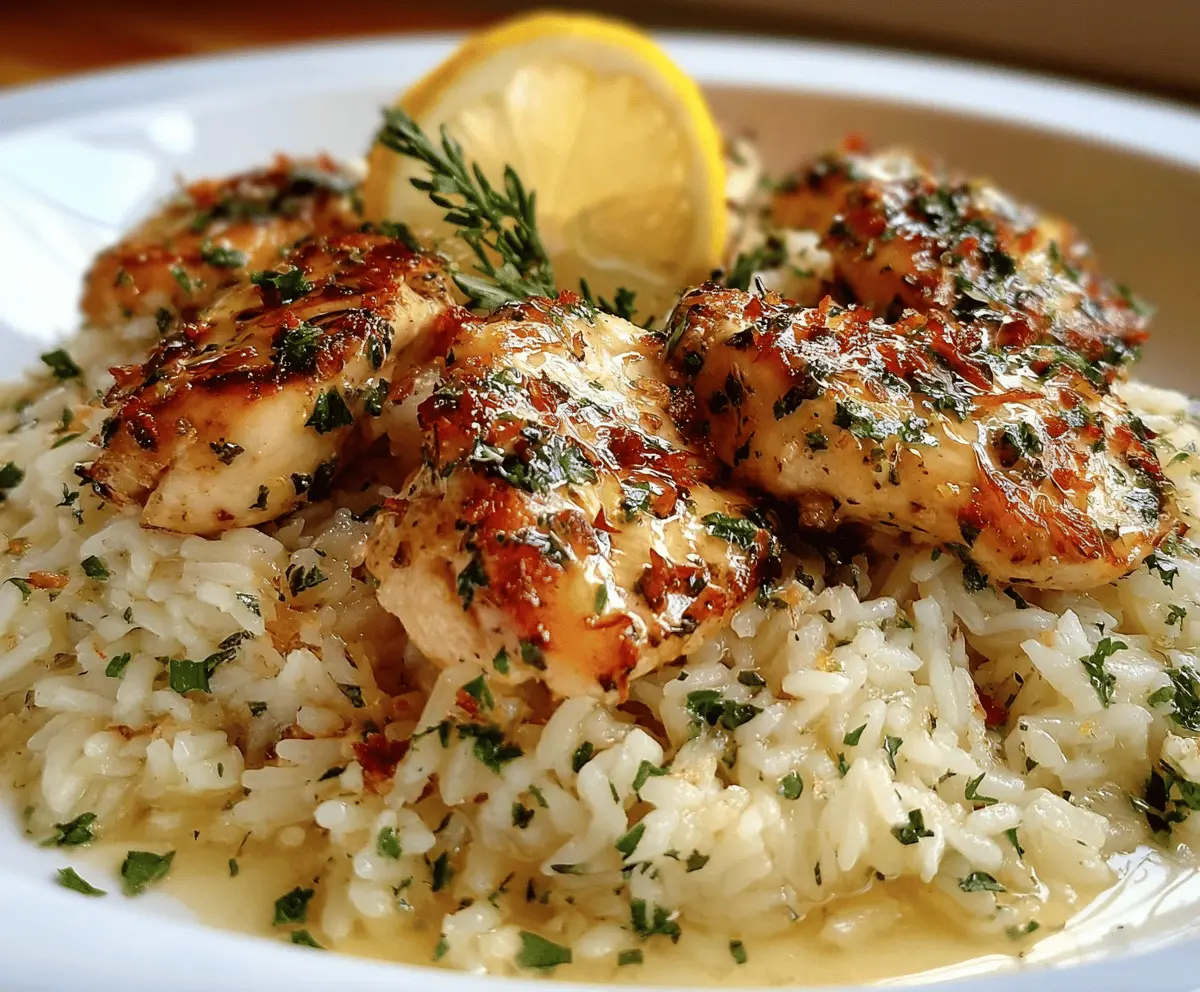 Easy Chicken Scampi with Garlic Parmesan Rice