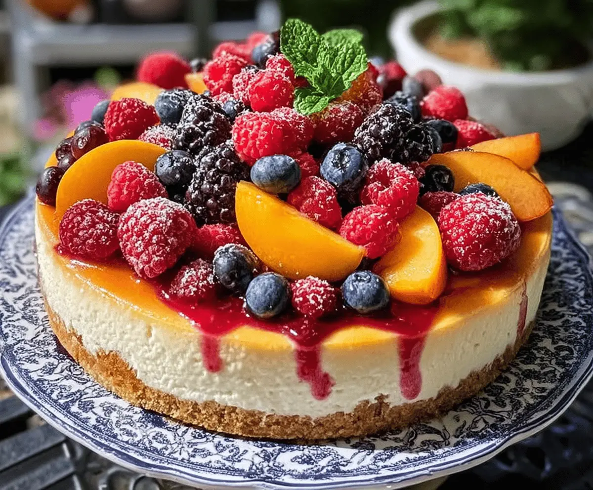 Summer Berry and Peach Cheesecake Recipe