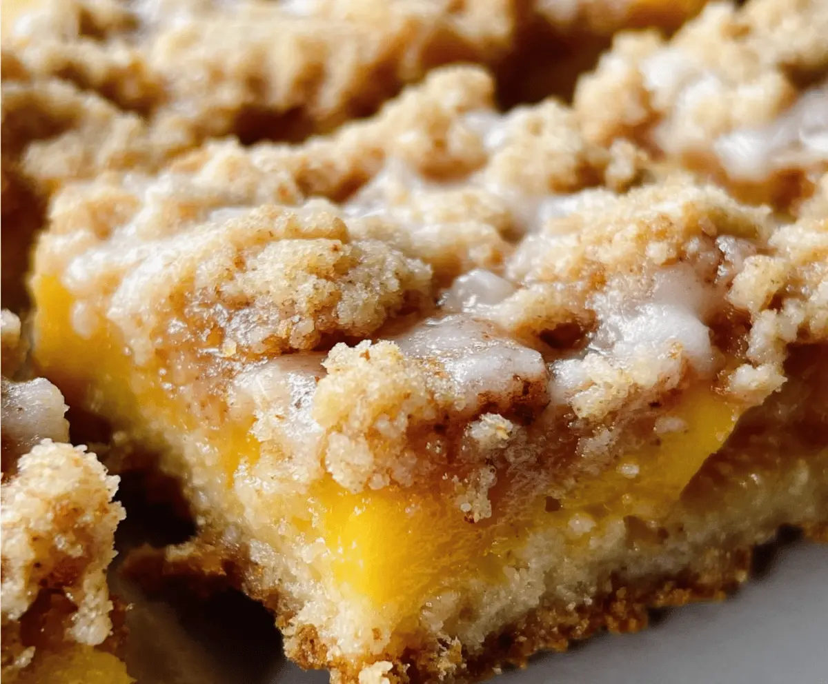 Easy Peach Crumble Bars Recipe