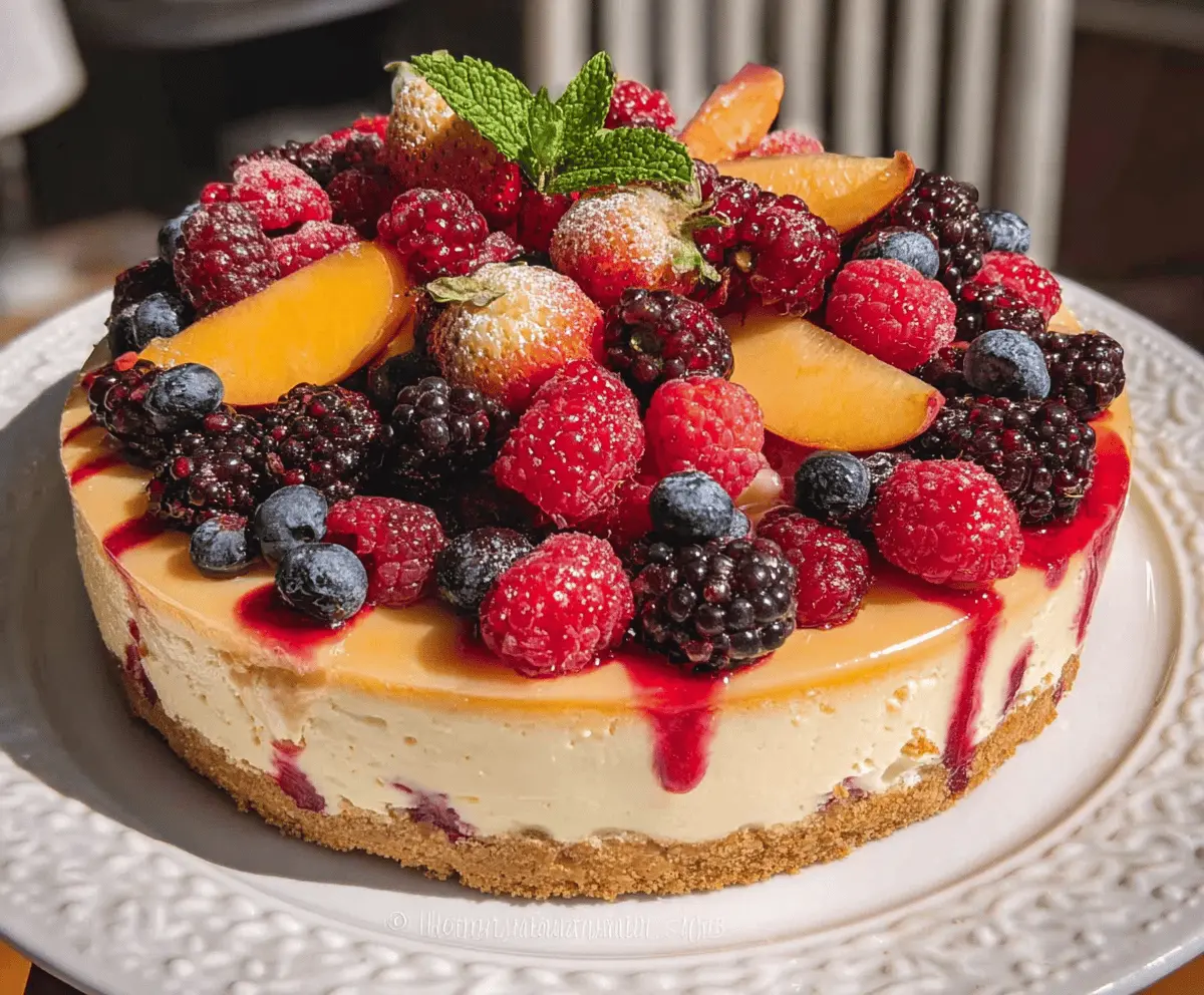 Summer Berry and Peach Cheesecake Recipe