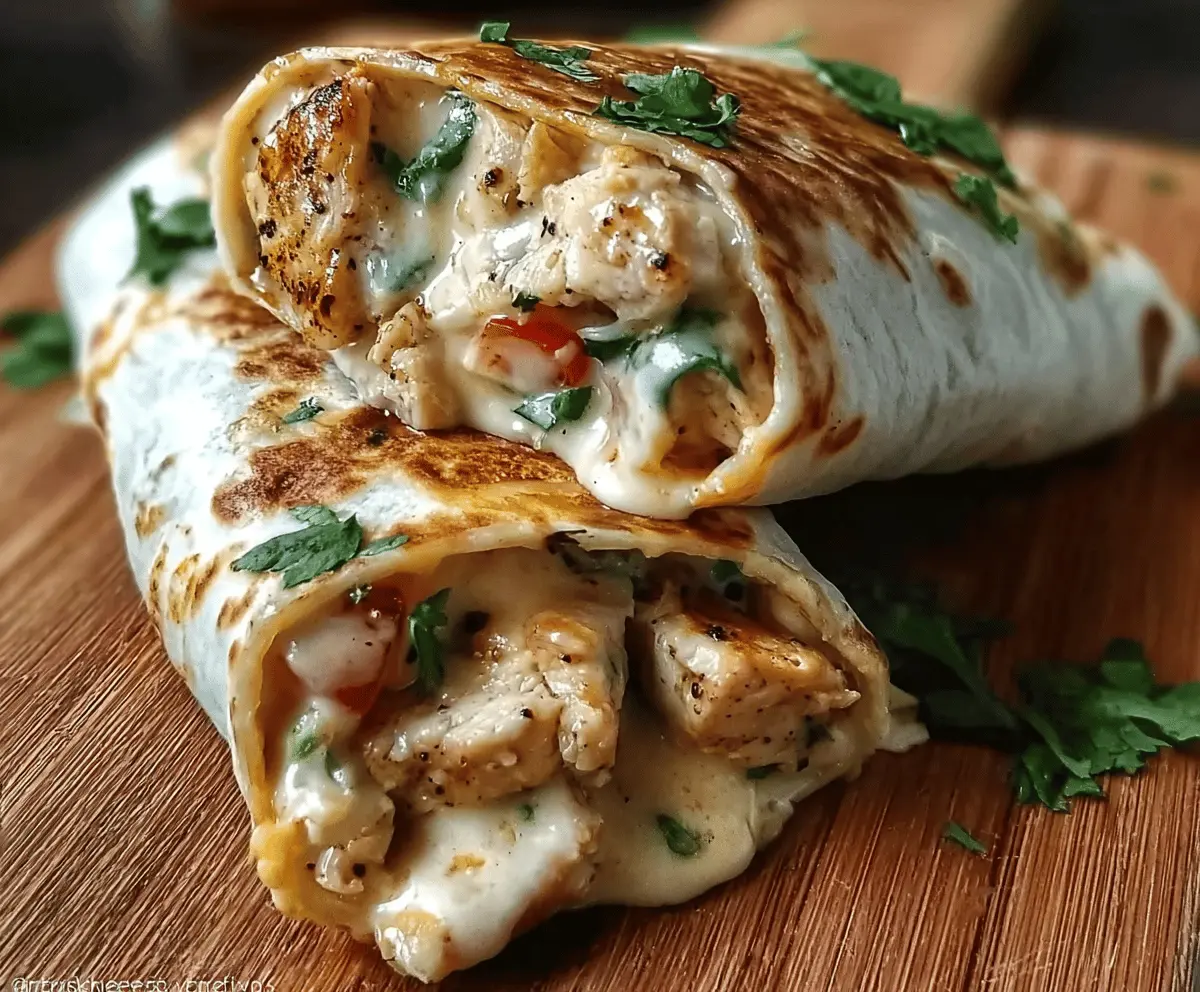 Easy Cheesy Garlic Chicken Wraps Recipe