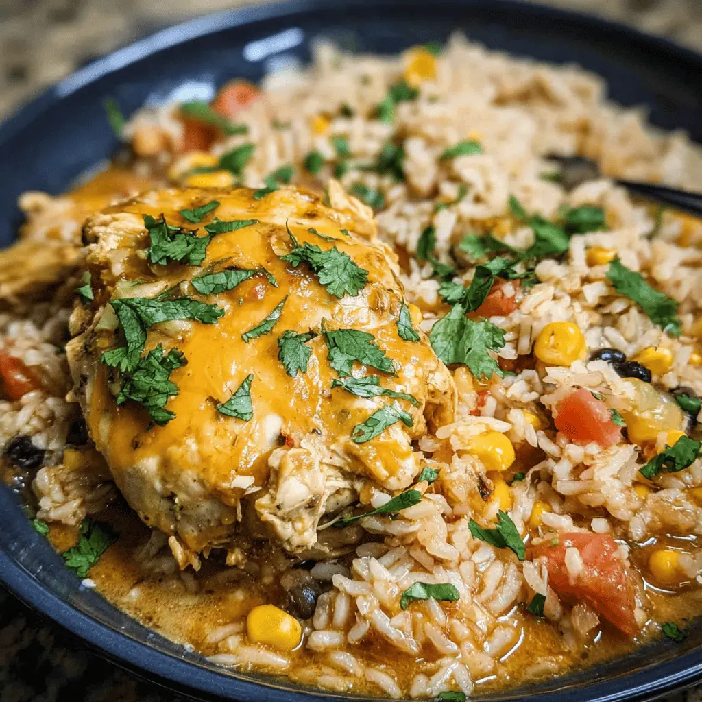 Easy Southwest Crock Pot Chicken and Rice Recipe