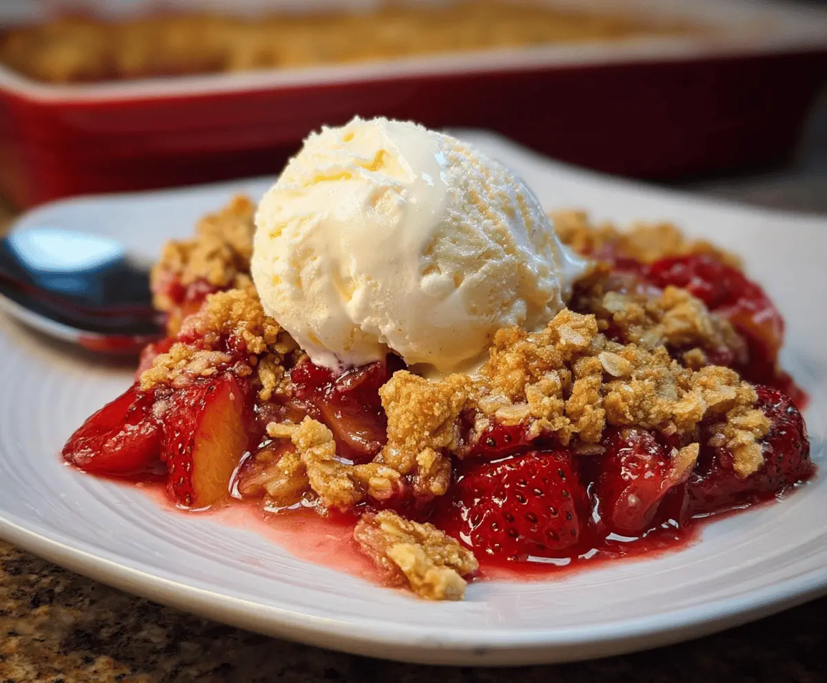 Easy Strawberry Peach Crisp Recipe