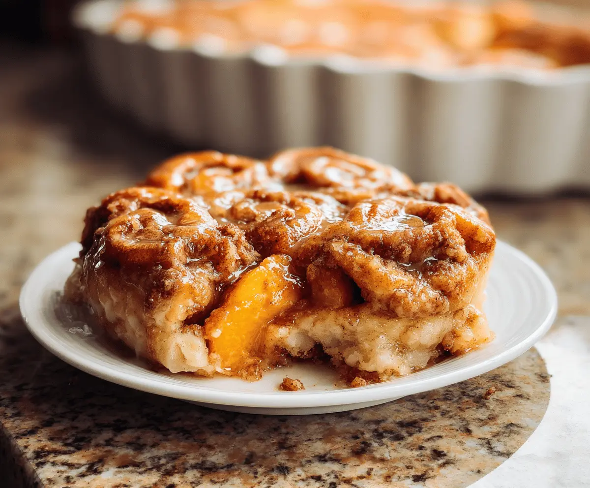 Easy Peach Cobbler Cinnamon Rolls Recipe