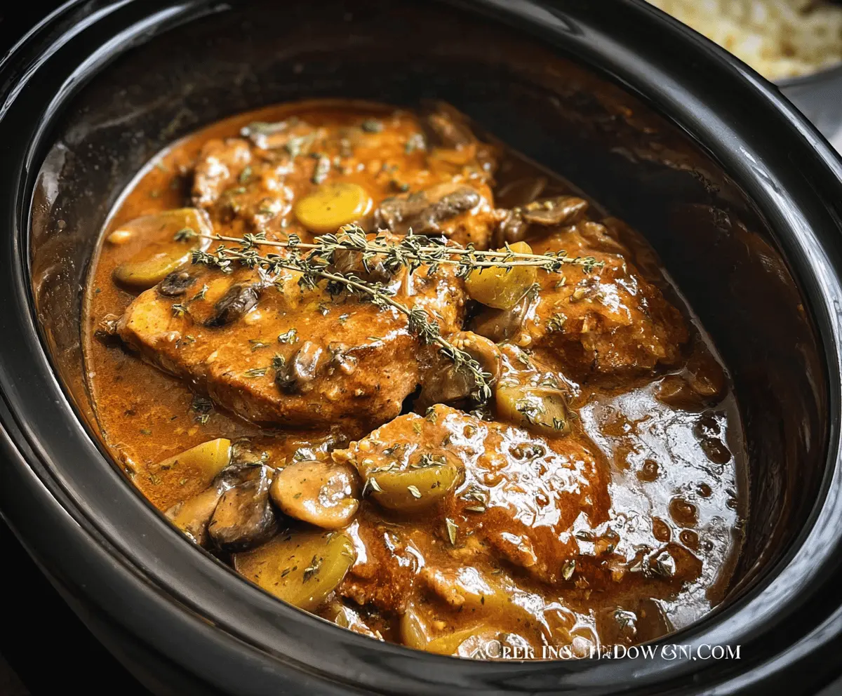 Easy Crock Pot Smothered Pork Chops Recipe