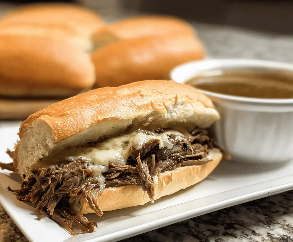 Easy Crockpot French Dip Sandwich Recipe