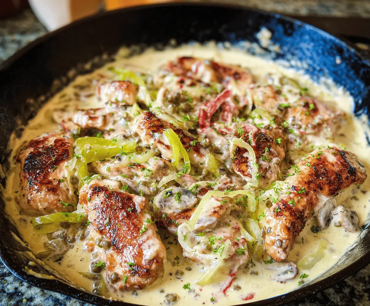 Creamy Pepperoncini Chicken Skillet Recipe